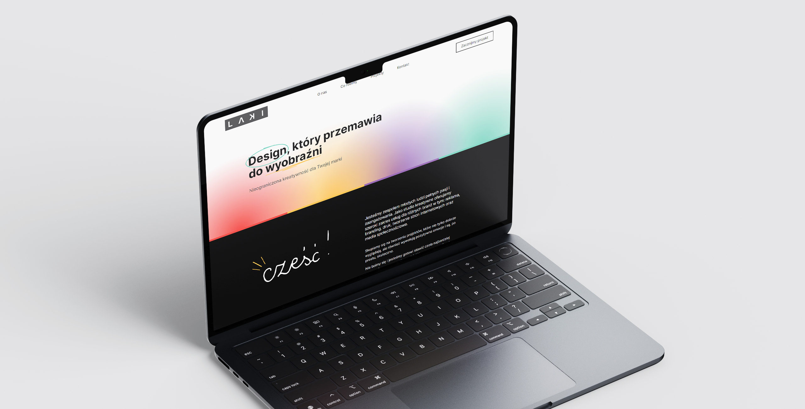Obrazek z desktopowym widokiem na stronę główną LAKI Studio