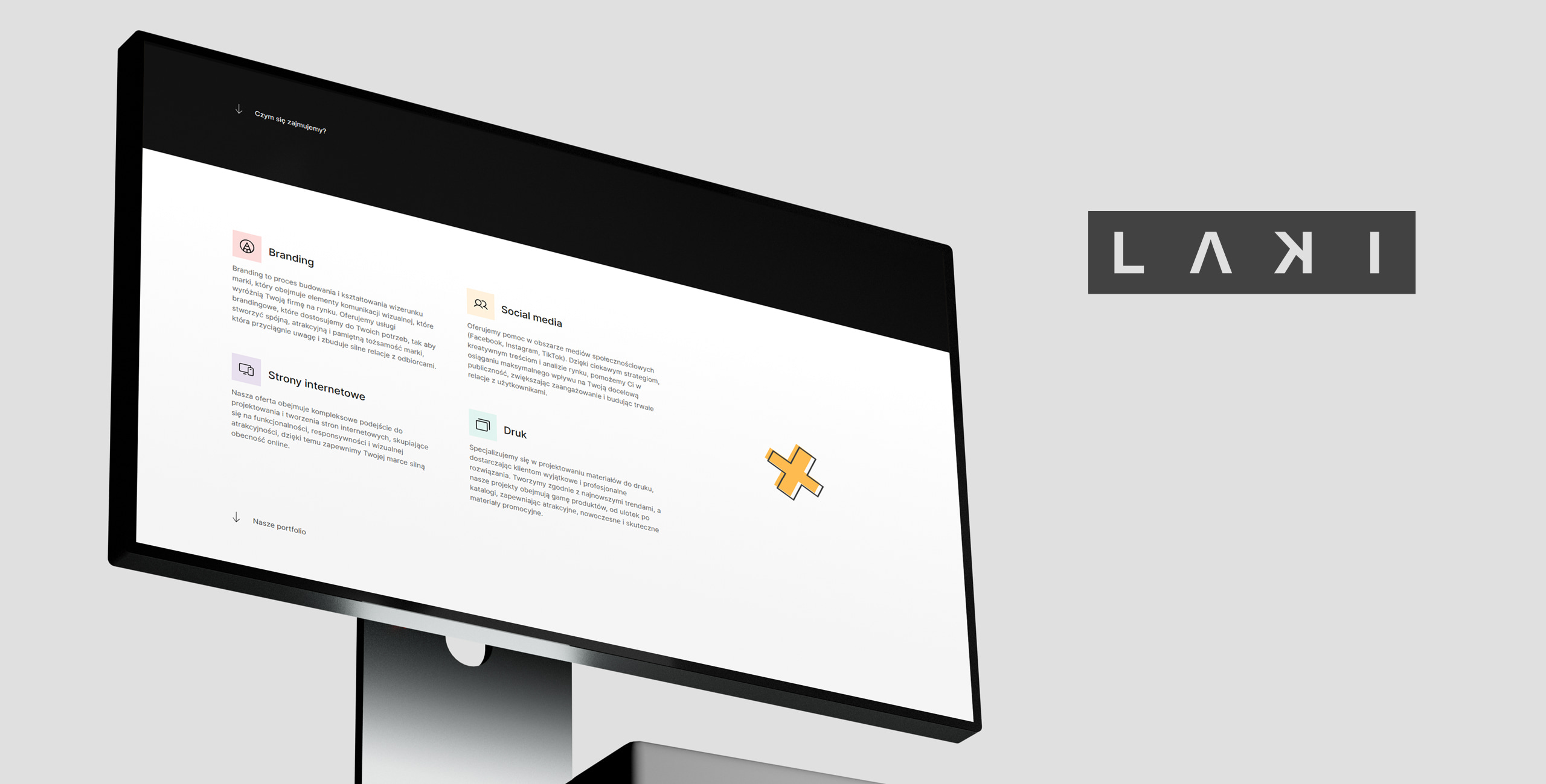 Obrazek z widokiem desktopowym sekcji usług